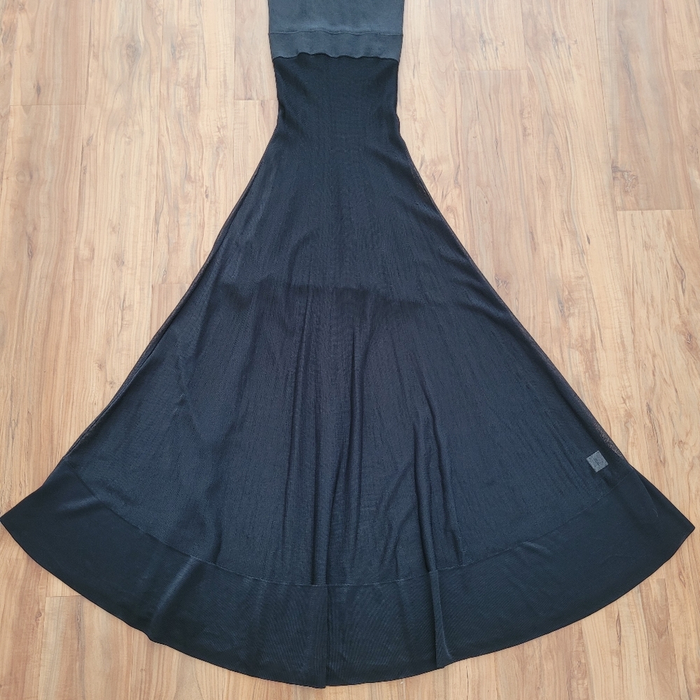 A.L.C. Dress Sz XS Black Maxi Long Racerback Stretch Rayon Knit Partially Lined - Picture 5 of 16